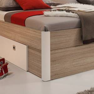 Bedframe Veneta (3-delig) wit/Sonoma eikenhouten look - Sonoma eikenhouten look/wit