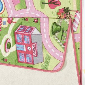 Kindervloerkleed Sweet Town textielmix - groen/roze - 160 x 240 cm