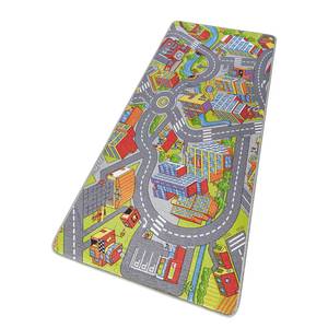 Kindervloerkleed Smart City textielmix - grijs/meerdere kleuren - 160 x 240 cm
