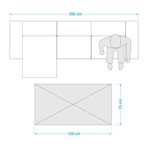 Fußmatte Banjup Mischgewebe - Türkis - 75 x 120 cm