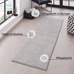 Tapis de couloir Pure Tissu mélangé - Gris clair - 80 x 200 cm