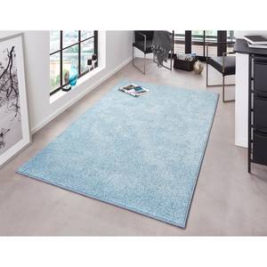 Laagpolig vloerkleed Pure textielmix - Lichtblauw - 80 x 150 cm