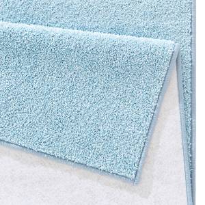 Laagpolig vloerkleed Pure textielmix - Lichtblauw - 80 x 150 cm