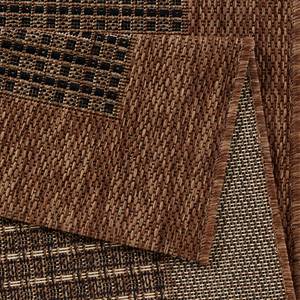 Laagpolig vloerkleed Simple textielmix - Bruin - 120 x 170 cm