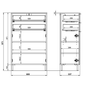 Meuble bas Mauresa Imitation chêne Grandson / Graphite