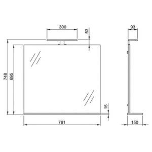 Salle de bain Mauresa I (4 éléments) Avec éclairage - Imitation chêne Grandson / Graphite