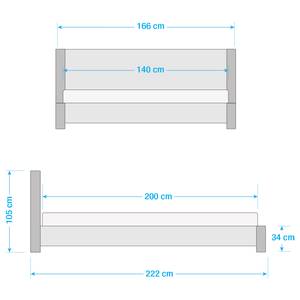 Houten bed Linx massief mangohout - mangohout/stalen look - 140 x 200cm