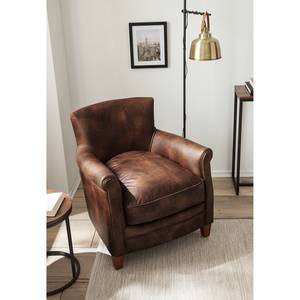 Fauteuil Katira echt leer - bruin