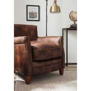 Fauteuil Katira echt leer - bruin