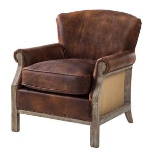 Fauteuil Aleixo echt leer - bruin