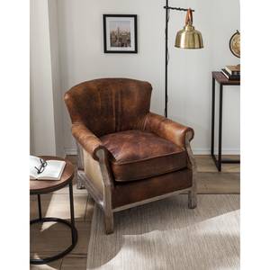 Fauteuil Aleixo echt leer - bruin