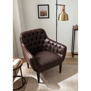 Fauteuil Jundiai Imitation cuir - Marron foncé