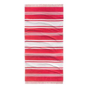 Serviette de bain Tanti Coton - Blanc / Rouge - Rouge