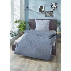 Parure de lit Wagin Coton - Gris pigeon - Gris pigeon - 135 x 200 cm + oreiller 80 x 80 cm