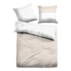 Parure de lit Calcados Coton - Blanc / Sable - Sable - 155 x 200 cm + oreiller 80 x 80 cm
