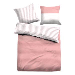 Parure de lit Calcados Coton - Blanc / Rouge pastel - Rouge pastel - 155 x 200 cm + oreiller 80 x 80 cm