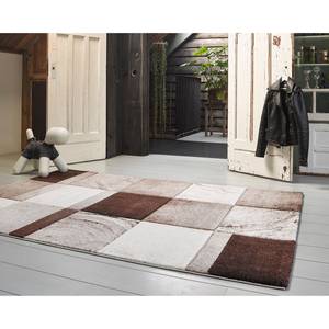 Kurzflorteppich Mirage Webstoff - Creme / Hellbraun - 200 x 290 cm