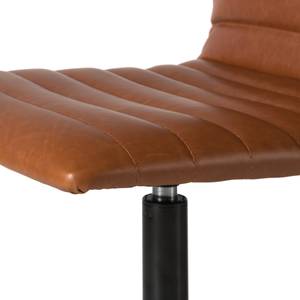 Chaise pivotante Waledas II Imitation cuir / Métal - Cognac / Noir