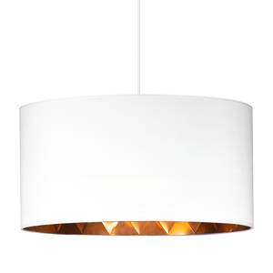 Hanglamp Victoria textielmix/staal - 1 lichtbron - Wit/Koper
