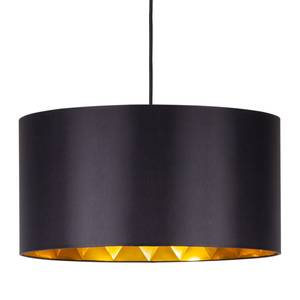 Hanglamp Victoria textielmix/staal - 1 lichtbron - Zwart/goudkleurig