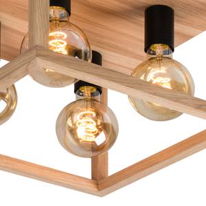 Plafondlamp Kago massief eikenhout/staal - Aantal lichtbronnen: 4