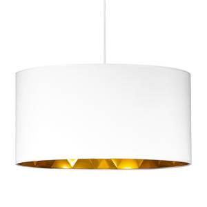 Hanglamp Victoria textielmix/staal - 1 lichtbron - Wit/goudkleurig