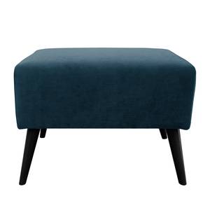 Fauteuil Pillig Fluweel - Marineblauw - Met hocker