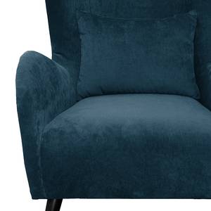 Sessel Pillig Samt - Marineblau - Mit Hocker