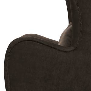 Fauteuil Pillig Fluweel - Donkerbruin - Met hocker