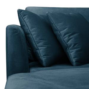 Ecksofa Saire Samt - Marineblau - Longchair davorstehend links