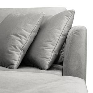 Canapé d’angle Saire Velours - Platine - Méridienne courte à droite (vue de face)