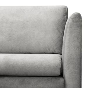 Ecksofa Saire Samt - Platin - Longchair davorstehend links