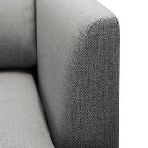 Ecksofa Kayena Webstoff Inas: Platin - Longchair davorstehend rechts - Chrom glänzend