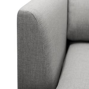 Fauteuil Kayena Tissage à plat - Tissu Inas: Gris platine - Chrome brillant - Avec repose-pieds