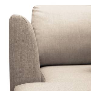 Ecksofa Kayena Webstoff Inas: Cappuccino - Longchair davorstehend links - Chrom glänzend