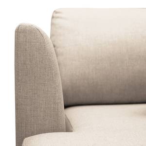 Ecksofa Kayena Webstoff Inas: Cappuccino - Longchair davorstehend links - Chrom glänzend