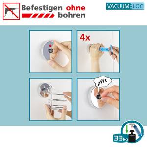 Antibeschlagspiegel Vacuum-Loc Quadro Acrylnitril-Butadien-Styrol (ABS) - Chrom