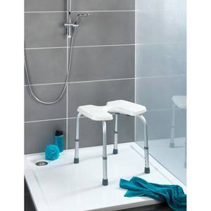 Hygienehocker Secura Kunststoff / Aluminium - Weiß