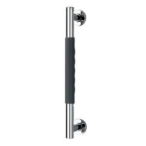 Barre d’appui Secura II Silicone / Acier inoxydable - Anthracite / Chrome - Largeur : 41 cm