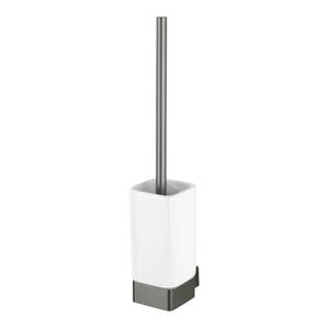 Brosse WC Montella Aluminium / Céramique - Anthracite / Blanc