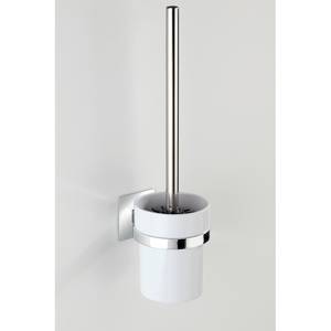 WC-Garnitur Turbo-Loc Quadro Edelstahl rostfrei / ABS - Silber / Weiß