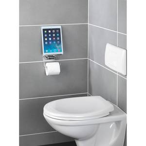 Porte papier WC avec support smartphone Acier inoxydable / Acier - Argenté