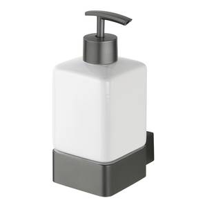 Distributeur de savon Montella Aluminium / Céramique - Anthracite / Blanc