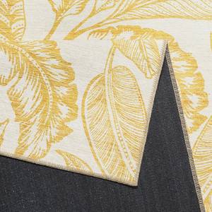 Laagpolig vloerkleed Mozambique Palm geweven stof - Geel/wit - 190 x 290 cm
