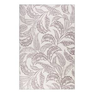 Laagpolig vloerkleed Mozambique Palm geweven stof - Aubergine/wit - 130 x 190 cm
