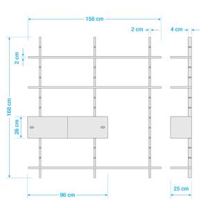 Open wandkast Lautaro I zwart eikenhout