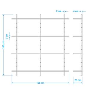 Open wandkast Lautaro II licht eikenhout