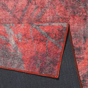 Kurzflorteppich Pepe Webstoff - Rot / Grau - 190 x 290 cm