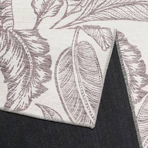 Laagpolig vloerkleed Mozambique Palm geweven stof - Aubergine/wit - 160 x 230 cm