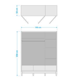 Armoire Gjora Marron - En partie en bois massif - 146 x 200 x 58 cm